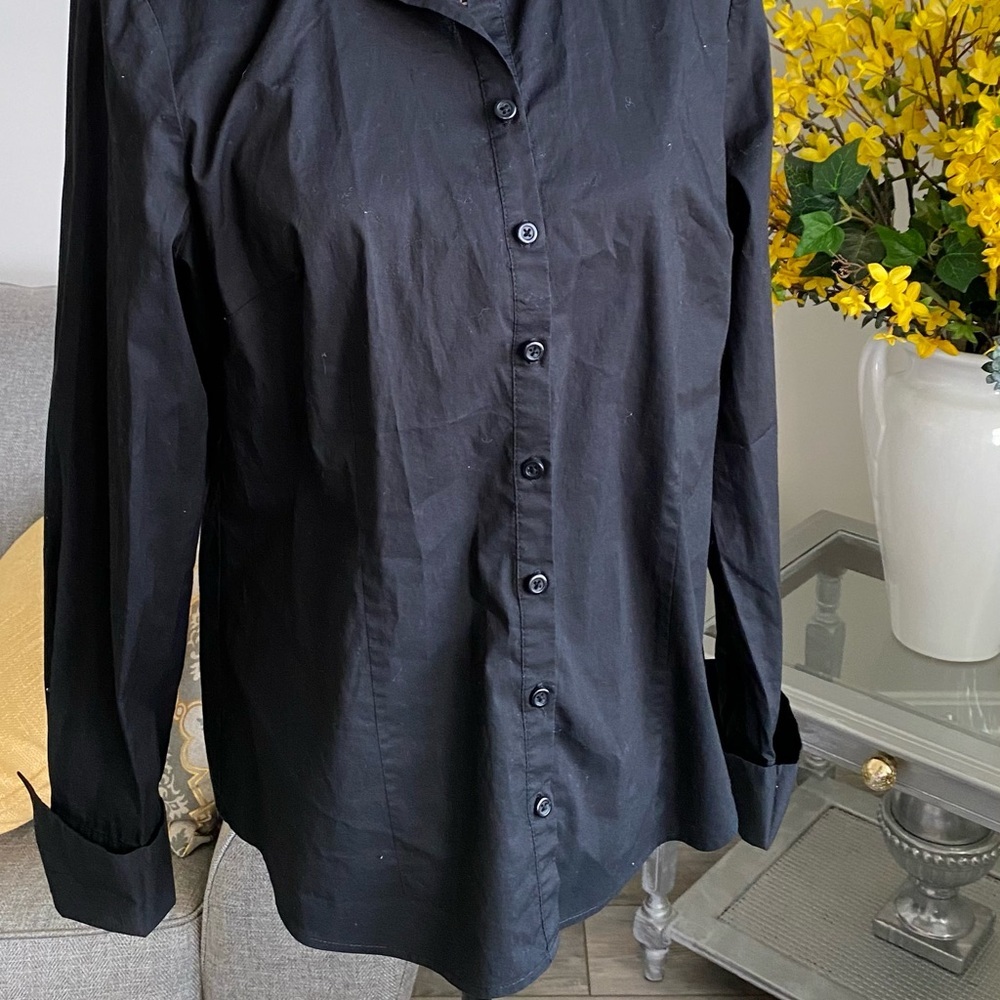 Women V-Neck Long Sleeve Button Down - Picture 2 of 10